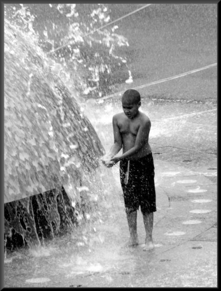 Boy in Fountain