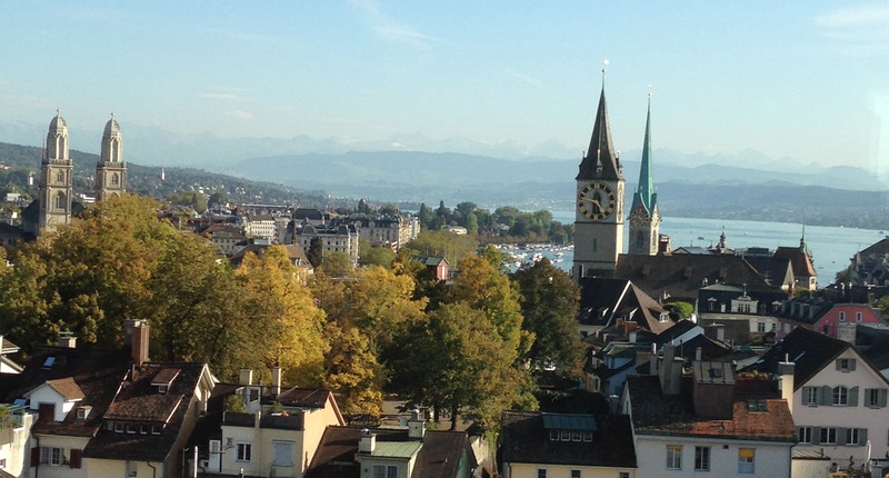 view of Zurich from Jules Verne Bar