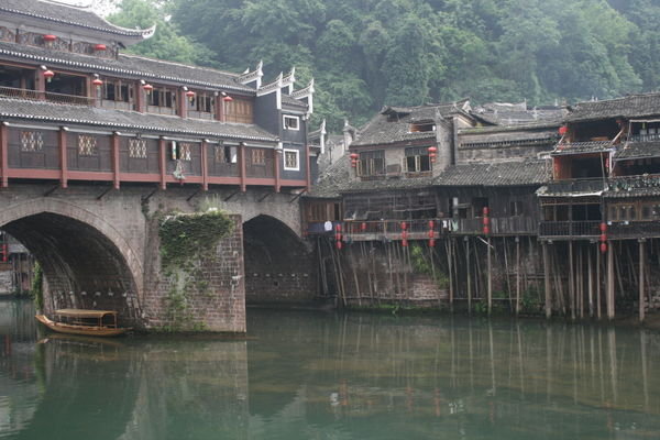 Chinese houses on stilts