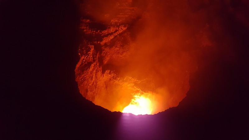 The lava pool. Super huge and super bright.