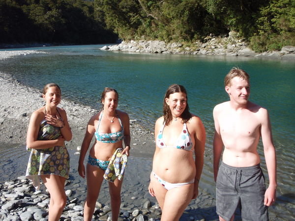 Us with Jen & James after our refreshing dips in the ice pools!