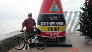 Me, my bike and the Southern most point in the U.S.A.