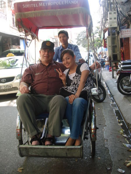 Trang and me in a cyclo