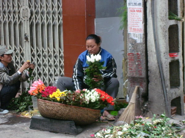 Seller of flowers