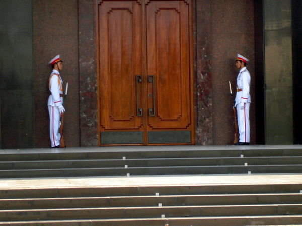 The guards to the Mausoleum even though the man is not there