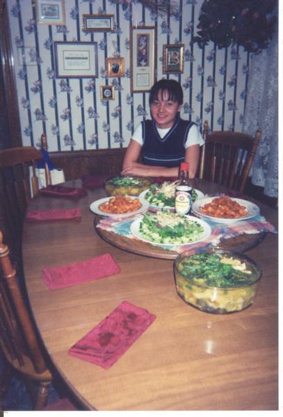 Trang and one of her great meals.