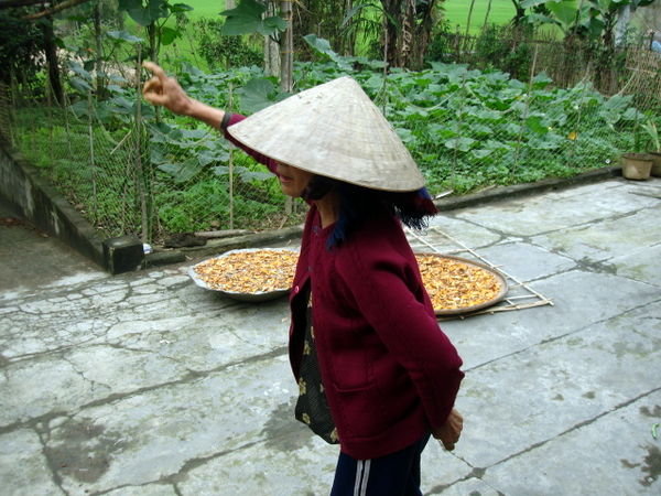 An elderly Vietnamese women