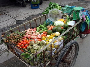Selling and delivering fruit and veg.