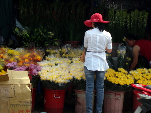Buying flowers for the grave visit