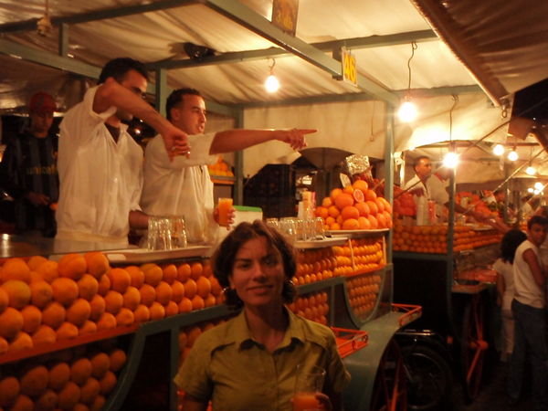 Orange juice vendors in Marrakech