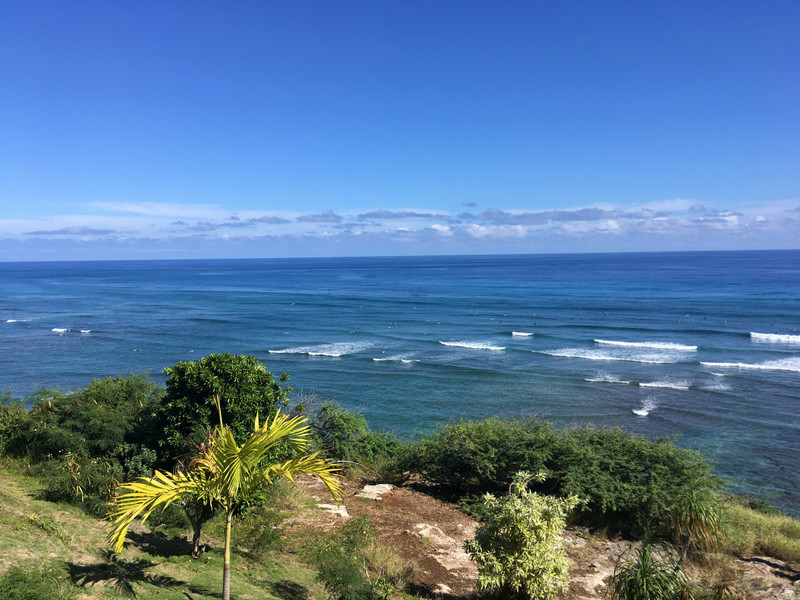 Overlooking surfers on Oahu 