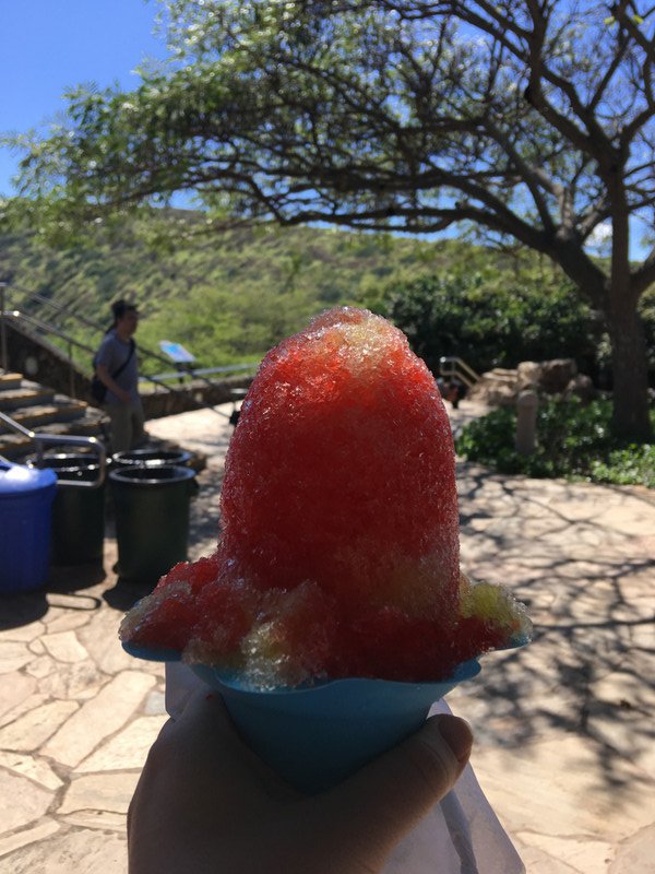 Trying the local shave ice