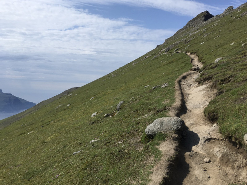 These paths are steep and narrow- Slættaratindur 