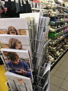 Knitting patterns and yarn at the grocery store :) 
