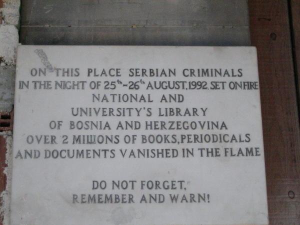 Sign on the outside of the library