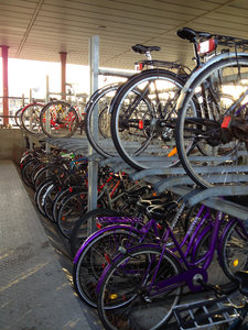 Bike parking at the train station