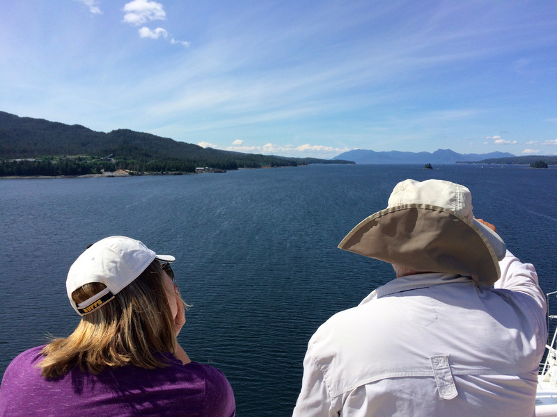 Scoping out the sights leaving Ketchikan