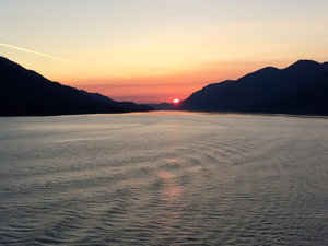 Sunset leaving Juneau 