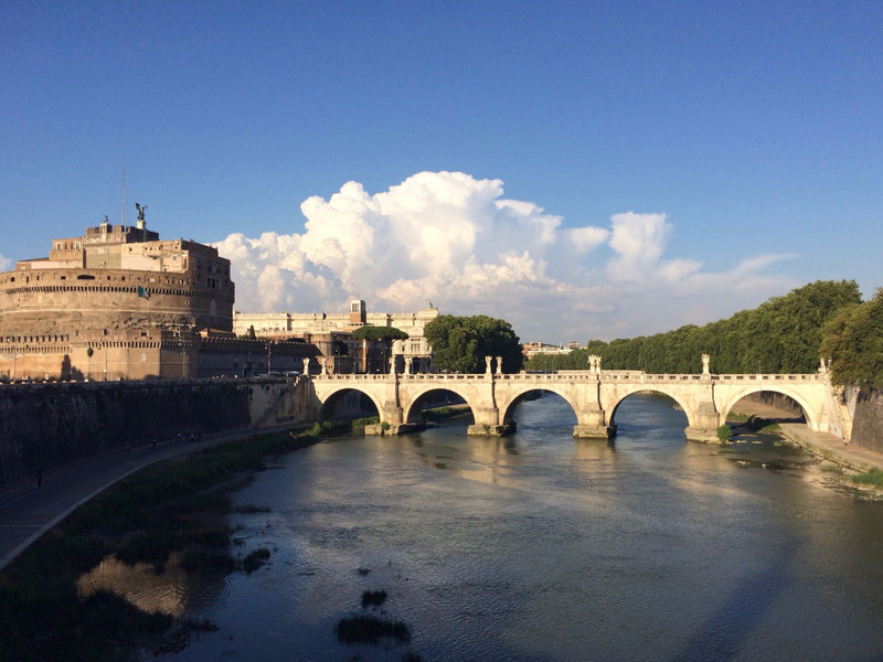 Crossing the river in Rome