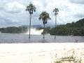 beach and falls at canaima