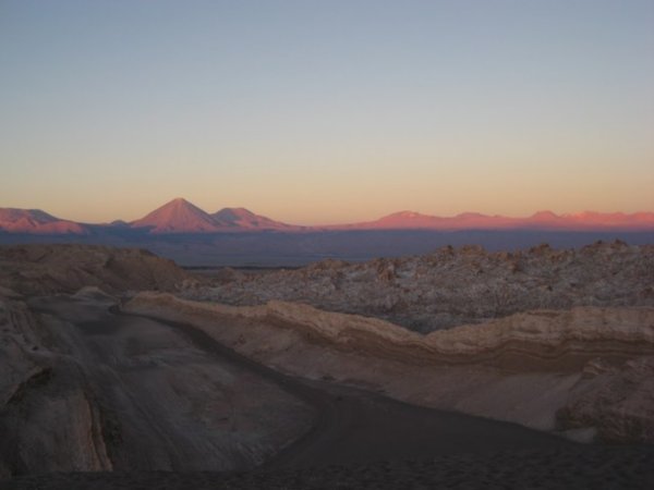 Sunset view of the volcano Licancabur