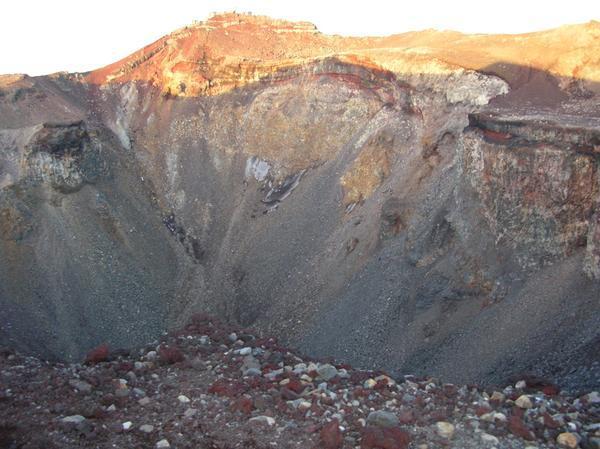 the crater at the summit