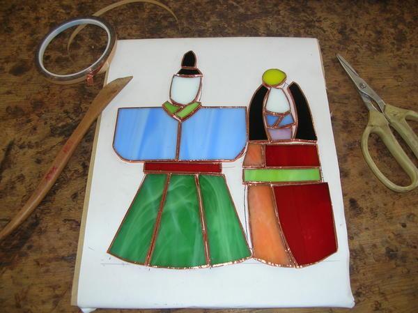 my stained-glass ornament in the making