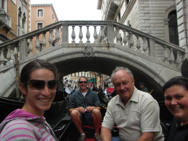 the gondola ride in Venice