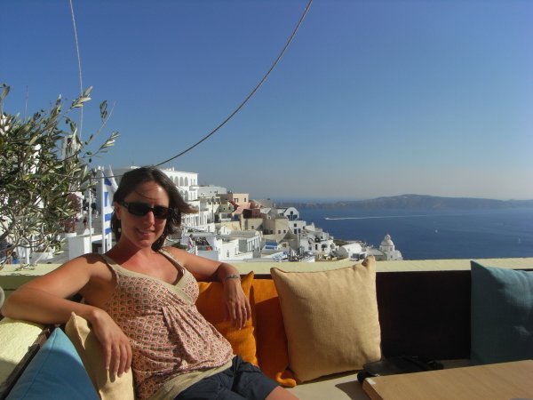 chilling out on Santorini