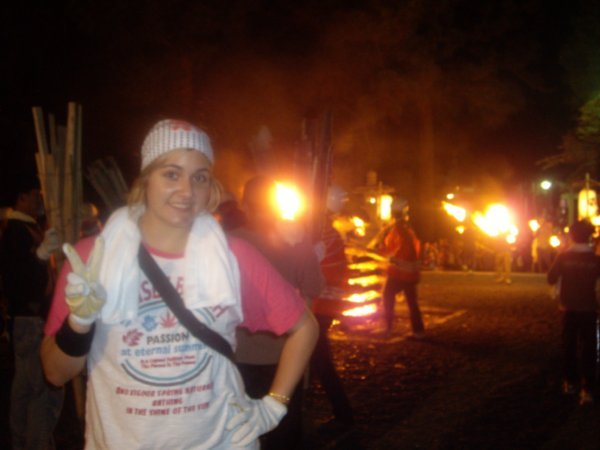 Nikky at the starting bonfire