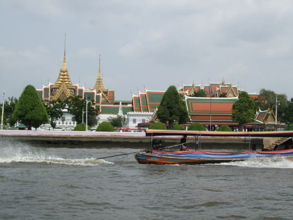 Grand Palace and Long Tail Boats