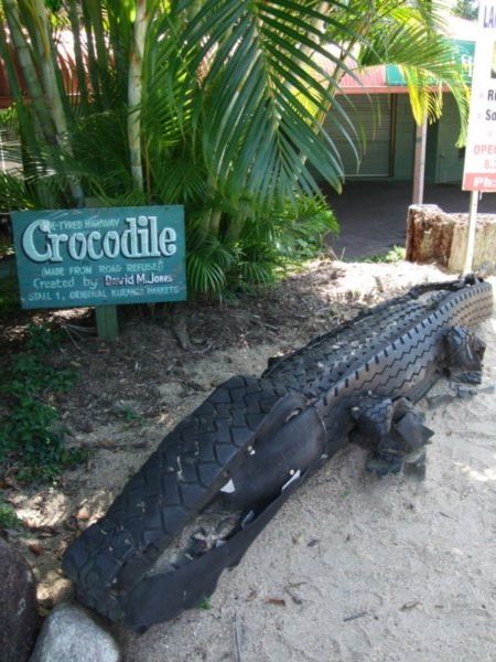 A Croc made of old Tyres!