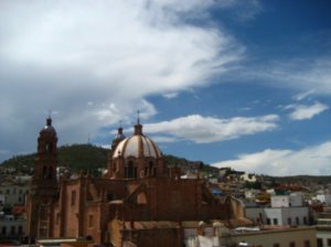 Catedral from roof patio at Hostal Villa Colonial
