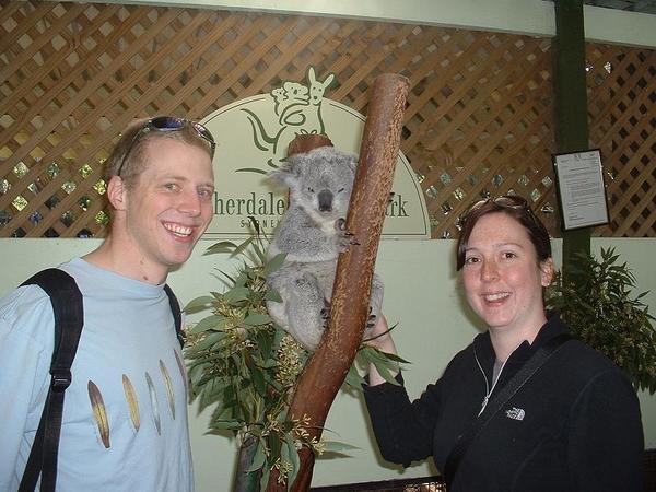 Us petting a Koala