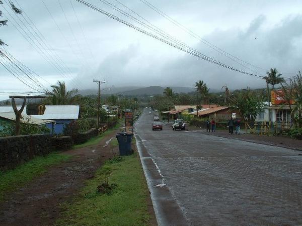 Main street in Hanga Roa