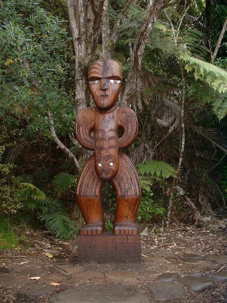Maori statue in the Rainforest