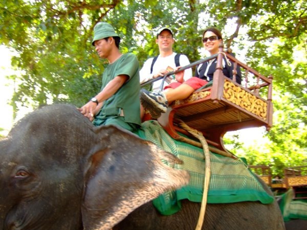 Lauren, Simon on elephant