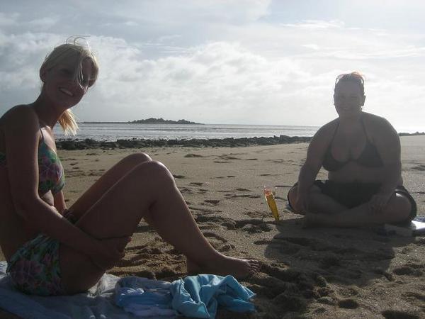 Laura and Laurie chilling on the beach