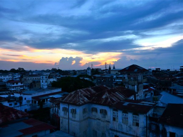 The Sun Setting over Zanzibar's Historic Stone Town