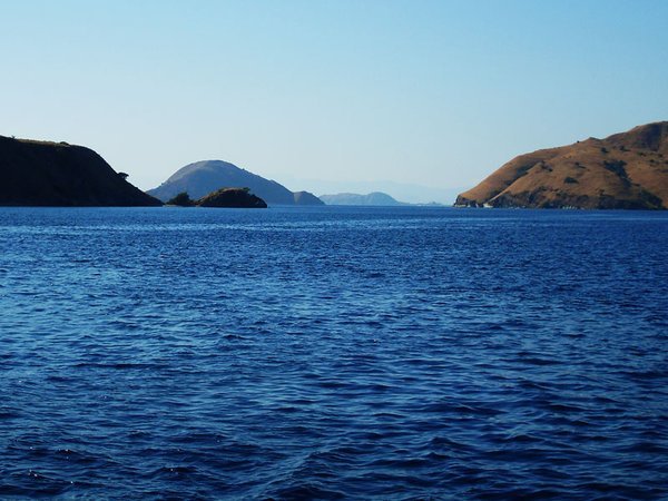 View from the bow near Komodo. We basically sailed through islands like this for the last two days. Not too shabby