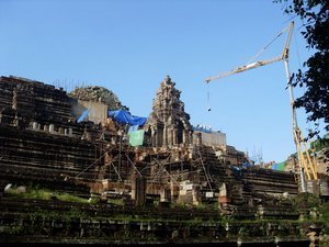 Baphuon. The whole front of the temple that you see now collapsed into a pile of rubble around 1948