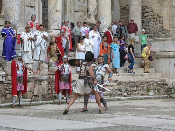 Two Gladiators Fighting