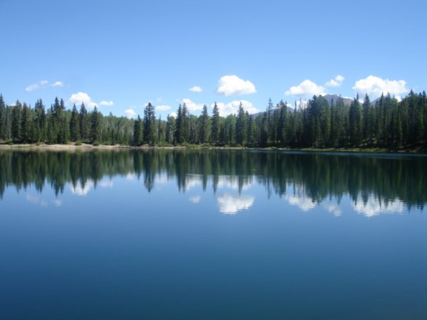 Where sky mirrors lake