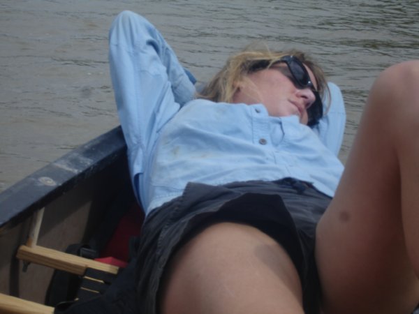 Relaxing in the canoe