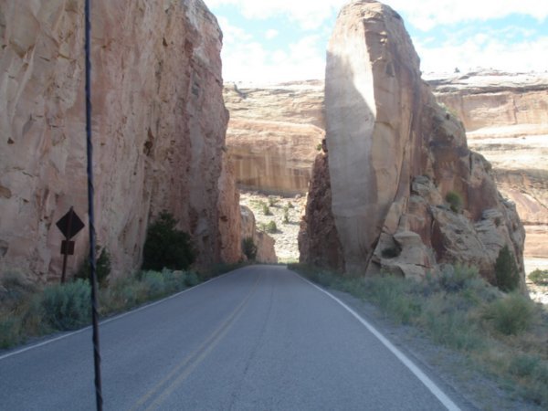 Road cutting through rocks