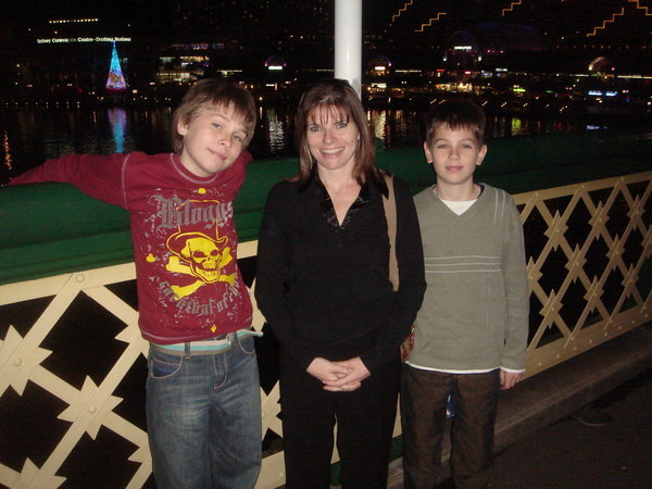 KJ and the boys at Darling Harbour
