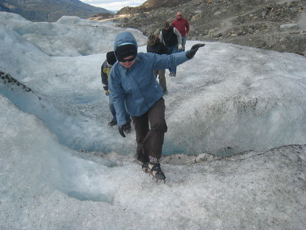 Trekking on the glacier