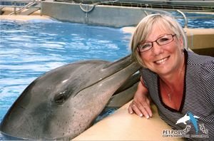 Ann with dolphin