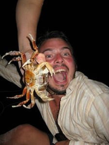 Andrew with a crab