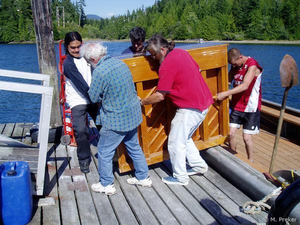 Off the Skiff and onto our Dock